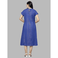thumbnail image 4 of Short sleeve below knee length blue lurex cotton dress, 4 of 4