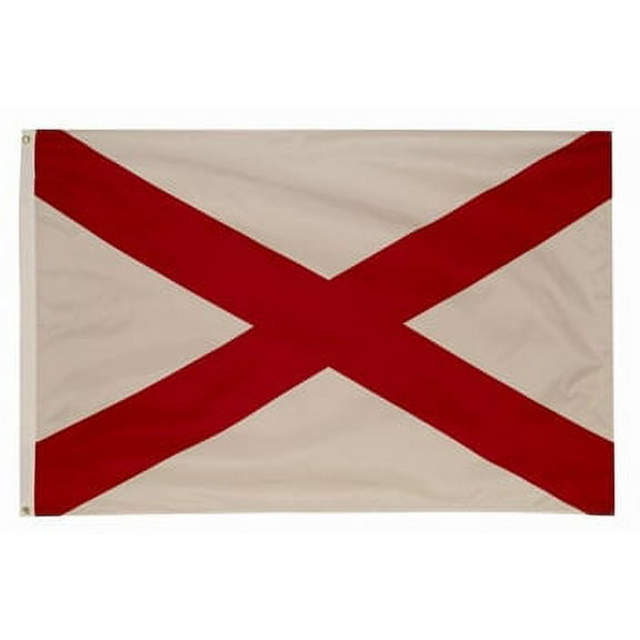 3'x5' DURAWAVEZ ALABAMA INDOOR NYLON FLAG POLEHEM AND FRINGE