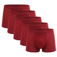 thumbnail image 3 of Delliss Men's Trendy Underwear Soft Long Leg Boxer Briefs Stretch Comfy Trunks 5 Pack Wine XL, 3 of 5