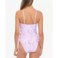 thumbnail image 3 of Salt + Cove Junior's Electric Snake Side Laced One Piece Swimsuit Pink Size X-Small, 3 of 3