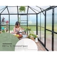 thumbnail image 5 of Jocisland 14x9.5x9 ft Steel Polycarbonate Greenhouse - 6 ft Wall Height Ventilation and Rain Gutter for Garden, Black, 5 of 8