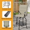 thumbnail image 4 of Outdoor Swivel Bar Stools Set of 2, Bar Height Patio Chairs with High Back & Armrest, All-Weather Textilene Fabric, 4 of 7