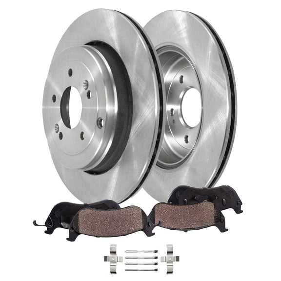 Detroit Axle - Rear Brake Kit for 2010 2011 2012 2013 2014 2015 2016 Hyundai Genesis, Disc Brake Rotors Ceramic Brakes Pads with Hardware Replacement: 12.99" inch Rotor