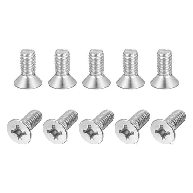 Unique Bargains 5/16-18x3/4' Vis Machine à Tête Plate Phillips 304 Boulons en Acier Inoxydable 20 Pack
