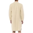 thumbnail image 4 of MAWCLOS Robe Homme Chemises Boutonnées Manches Longues Chemise de Soirée Poche avant Col Rond Vacances Hauts Kaki TG, 4 of 4