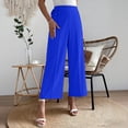 thumbnail image 5 of Cmfcve Women's Plus Size Elegant Side Tie Waist Work Office Trousers High Waisted Wide Leg Pants Business Casual Straight Leg Pants, 5 of 5