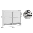 thumbnail image 2 of TROPOW 47.2in Shoe Cabinet with 4 Flip Doors, Wooden Shoe Storage Organizer with Adjustable Shelf, Hidden Entryway Hallway & Living Room Storage Cabinet, Freestanding Design, White, 2 of 6