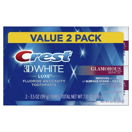 (4 pack) Crest 3D White Luxe Glamorous White Toothpaste, 3.5 (Best Toothpaste To Get White Teeth)
