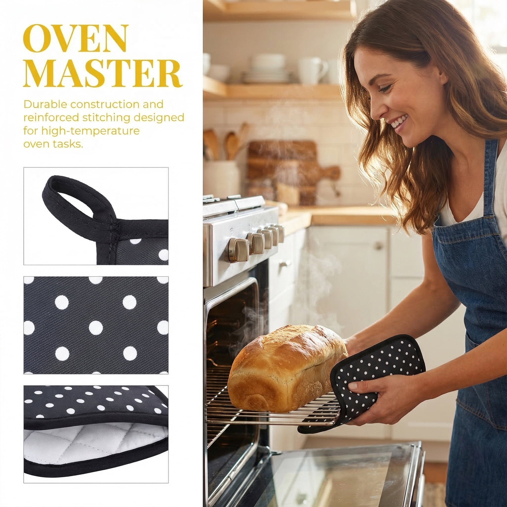 Unique Bargains Pot Holders Heat Resistant Trivets Non Slip Hot Pads Black White