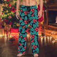 thumbnail image 2 of Top-kevin Mens Christmas Pajama Pants Plus Size Drawstring Waist Pajama Pants Xmas Print Pj Bottoms Holiday Wide Leg trousers Green, 2 of 4