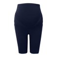thumbnail image 4 of Bibifish Womens Maternity Leggings Knee Length High Waist Slim Fit Pants Elastic Waistband Pocket Detail Stretchy Casual Daily Wear Comfortable Maternity Pants, 4 of 6