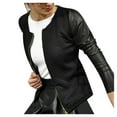 thumbnail image 1 of Veste en Cuir Femme Hiver Femme Manteau Ajusté à Manches en Cuir Veste Courte Manteau Décontracté, 1 of 7