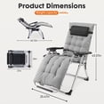 thumbnail image 3 of LIFERECORD Zero Gravity Chair, Folding Portable Outdoor Camping Chairs with Cup Holder and Removable Cushion for Beach, Camping Sports, Patio, Swimming Pool, Grey, 3 of 7