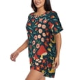 thumbnail image 2 of Bixox Women's Berries and Flowers Printed Pajama Set 2 Piece Lounge Set Top and Shorts Soft Pajamas, Shorts with Pockets, 2 of 7