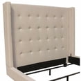 thumbnail image 5 of Diamond Sofa Madison Ave Tufted Wing Eastern King Bed in Sand Button Tufted Fabric, 5 of 11