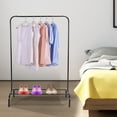 thumbnail image 5 of 33lbs Loading Garment Racks TeqHome 59.84" Clothes Hanger Stands Organizer with Bottom Shelf for Dormitory Home Clothes Coats Skirts hirts Sweaters Black, 5 of 9