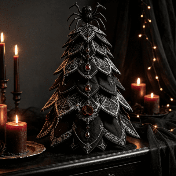 Halloween Decorations-Halloween Quilted Fabric Tree Kit, Patchwork Fabric Halloween Tabletop Tree, Autumn Mantel Ornament for Rustic Farmhouse Display (Spider)