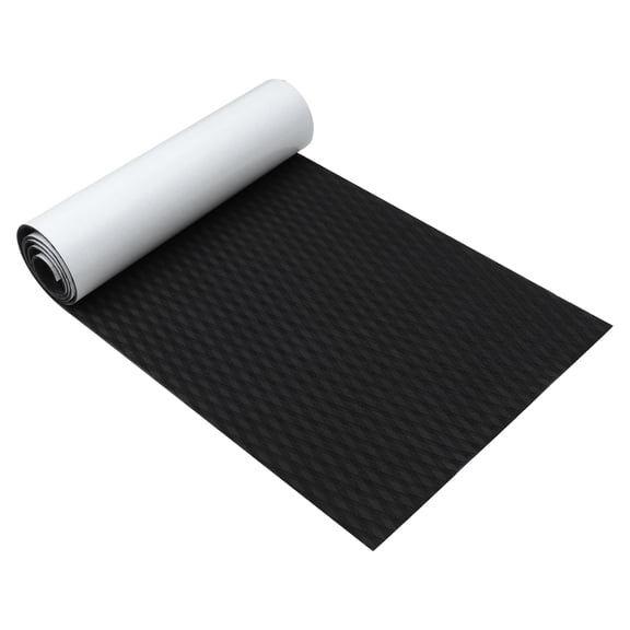 Unique Bargains 1 Pcs 90.55"x21.65" EVA Faux Teak Decking Sheet Mat for Boat Yacht Marine Deck Pad RV Car Trunk Black