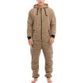 thumbnail image 2 of Innerwin Pajamas Camouflage Print Men Rompers Lounge Long Sleeve Warm Bodysuit Light Yellow L, 2 of 7
