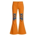 thumbnail image 4 of SGMVNU Girls Flared Pants High Waist Bell Bottom School Uniforms Pants Stretch Casual Trousers with Pockets, Size 7-8 Years, Orange, 4 of 4