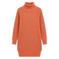 thumbnail image 6 of Karymi Womens Dresses Turtleneck Sweater Dress, Long Sleeve Oversized Loose Fit Side Split Hem Warm Casual Shift Dresses, 6 of 6