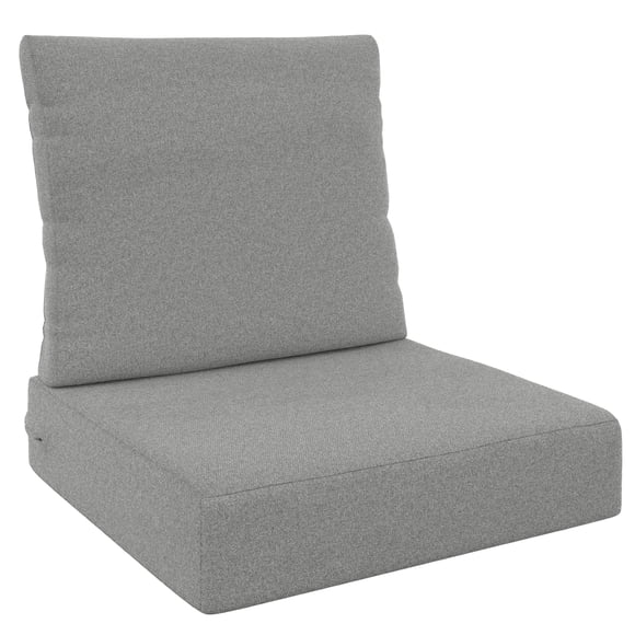 Better Homes & Gardens 24" x 24" Bellamy Grey Premium Deep Seat Outdoor Cushion Set With Removable Cover, Weather & Stain Resistant
