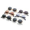 thumbnail image 4 of Womens Polygonal Sunglasses Large Rim Metal Frame Sun Glasses for Fashion Travel and Sun Protection Elegant Minimalist, 4 of 7