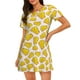 thumbnail image 1 of Fotbe Cheese Bata de Dormir para Mujer con Estampado, Camisón de Algodón de Manga Corta, Ropa de Dormir Casual, 1 of 6