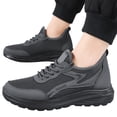 thumbnail image 2 of GrmtClth Breathable Hollow Mesh Athletic Trainers for Men Lace Up Comfort Cushioned Sole Wear Resistant Daily Walking Casual Shoes Gray (US/9), 2 of 7