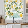 thumbnail image 3 of Swag Valance Curtains for Windows, Yellow Lemon Light Filtering Kitchen Curtains with Rod Pocket, White Flowers Botanical Fruit Decorative Window Treatment Valances for Living Room, 28x36 - 2 PCS, 3 of 9