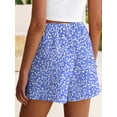 thumbnail image 4 of ANRABESS Shorts for Women Summer Beach Cover Ups Casual High Waist Flowy Wide Leg 2026 Spring Vacation Lounge Shorts Blue White Floral Large, 4 of 8