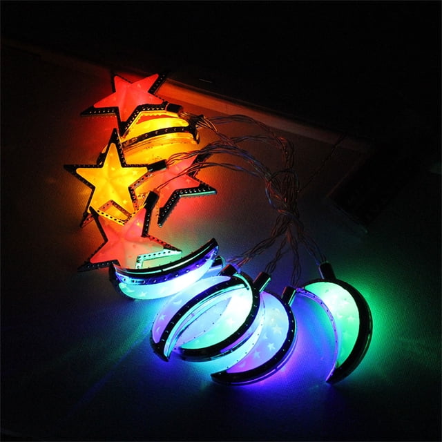 NARABB 10 LED Ramadans Eids String Lights 65inch Star-Lamp Home Decor LED String Lights Indoor Outdoor For Home Garden Decoration