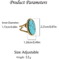 thumbnail image 6 of Geometric Oval Statement Ring for Women Gold-Toned Titanium Steel Retro Stone Adjustable Open Band Wrap Finger Rings Comfirm Fit Boho Vintage Wedding Engagement Jewelry, 6 of 12