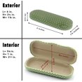 thumbnail image 2 of Hard Shell Eyeglass Case Clamshell Fits Small to Medium Frame Glasses for Women Men, Mod Green and White, 2 of 5