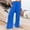 501_Blue, variant on Wide Leg Pants Woman High Waist Printed Elastic Split Hem Pocketed Baggy Pants,Blue L