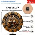 thumbnail image 3 of Wolf Head Wall Clock Handmade Wooden Decor 10-Inch Silent Wooden Wall Clock, Battery Operated (AA Batteries Not Included), Artistic Home Decor, 3 of 7