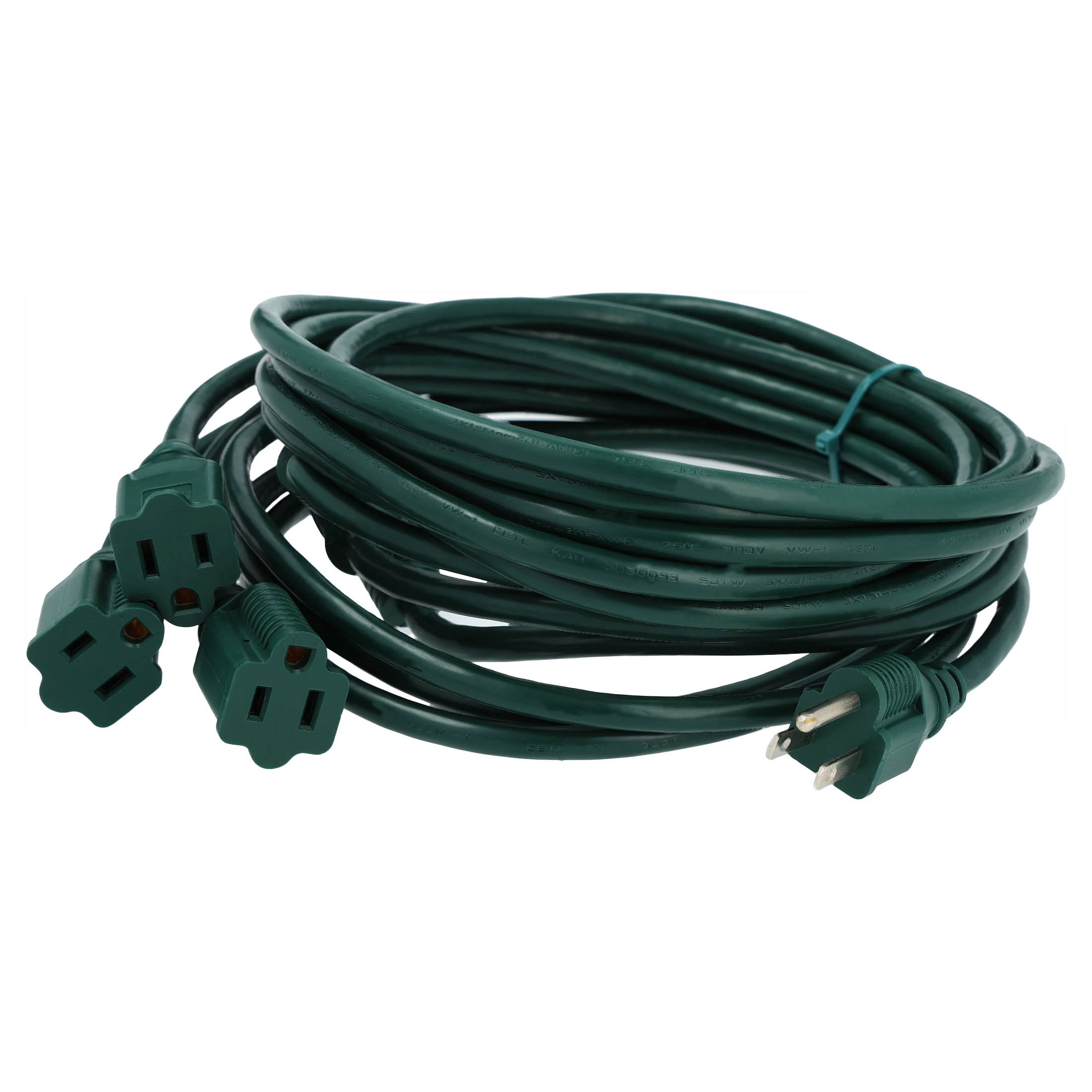 Outdoor 3-Outlet Multi-Directional Cord, Green, 25', by Holiday Time