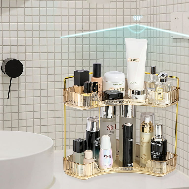 Bathroom Countertop Organizer, 2 Tier Vanity Tray, Skincare Makeup Org –  TweezerCo