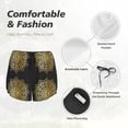 thumbnail image 4 of Susaid Gold Mandala Print Women's High Waisted Running Shorts Quick Dry Athletic Gym Track Workout Shorts Zip Pocket-XX-Large, 4 of 7