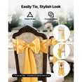 thumbnail image 4 of KFFKFF Satin Chair Sashes Bows, 100PCS Chair Ribbon Ties, 7 x 108 inch, Gold Decoration for Weddings, Baby Showers, Parties, Events, Banquets, and Chair Covers, 4 of 9