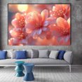 thumbnail image 2 of Mudket Soft Peach Flower with Gold Glitter Canvas Wall Art, Floral Wall Decor, Framed Ready to Hang Artwork for Living Room Bedroom Bathroom - 12"L x 8"W, 2 of 10