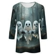 thumbnail image 5 of Fartey 2025 Halloween Shirts for Women Cute Spooky Graphic Tees Trendy 3/4 Sleeve Tops Workout Fall Crewneck Tunic Blouses Lightweight Comfy FestivalCasual Shirts,L, 5 of 5