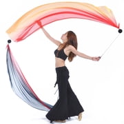 Wxqbjtam Colorful Silk Poi Throw Balls for Belly Dance and Dance Performances 2pcs