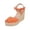 Orange, variant on Women Hollow Crochet Closed Toe Espadrille Wedge Sandals Adjustable Metal Buckle Ankle Strap Summer Vacation Dress Shoes Orange