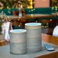 thumbnail image 6 of Gradient Wood Color Flameless Candles&nbsp;LED Lights Battery Operated Candles with Remote and Timers Flicker Lights Votive Set of 2, 6 of 7
