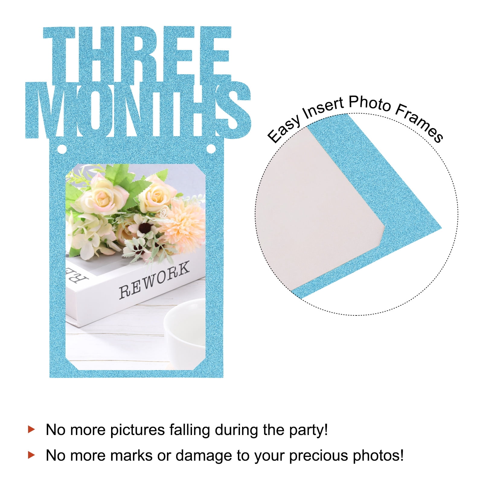 Unique Bargains 1st Birthday Photo Banner 1 To 12 Months Party Supplies Blue