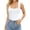 White, variant on Ladybranch White Tank Tops for Women Ribbed Ruffle Strap Square Neck Trendy Going Out Preppy Sleeveless Tops（Small，White）