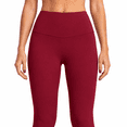 thumbnail image 5 of Women's High-Waisted 7/8 Yoga Leggings, Soft Stretch Workout Pants, Wine Red, S, 5 of 6