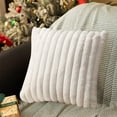 thumbnail image 4 of Uutvmp Christmas Faux Fur Plush Throw Pillow Covers 17.7x17.7 Inch, Luxury Soft Fluffy Striped Decorative Pillow Covers for Sofa, Couch, Living Room, 4 of 7