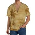 thumbnail image 3 of Fotbe Retro Palm Tree print Short Sleeve Button Down Shirts for Men Casual Summer Beach Wrinkle Free Shirt-Small, 3 of 7